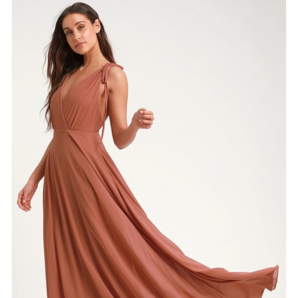 Lulus Dance the Night Away Rusty Rose Dress
